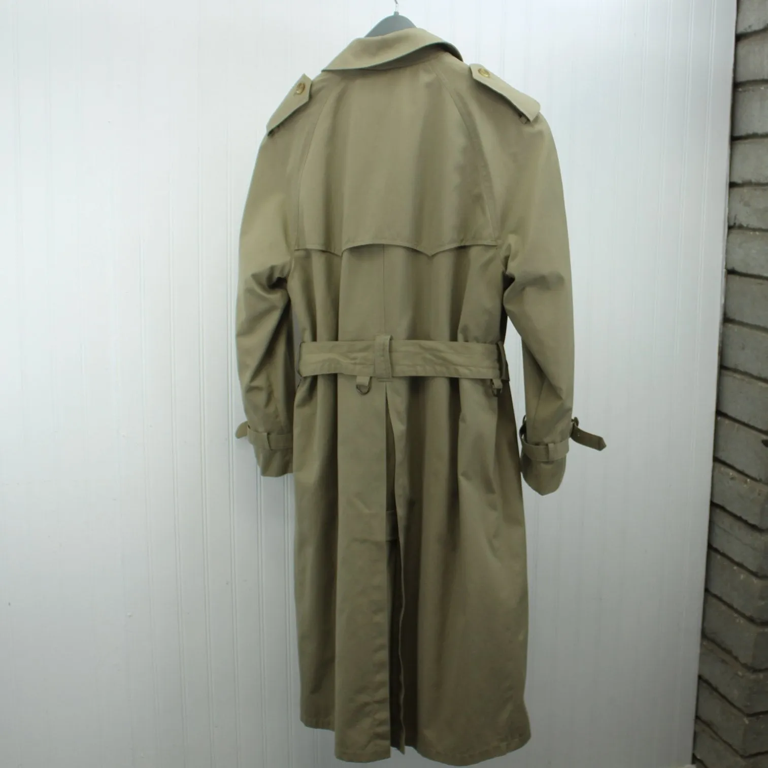 Brooks Bros Vtg Mens Trench Coat Poplin Wool Zip Lining Dupont Zepel Great Detail 38 Reg