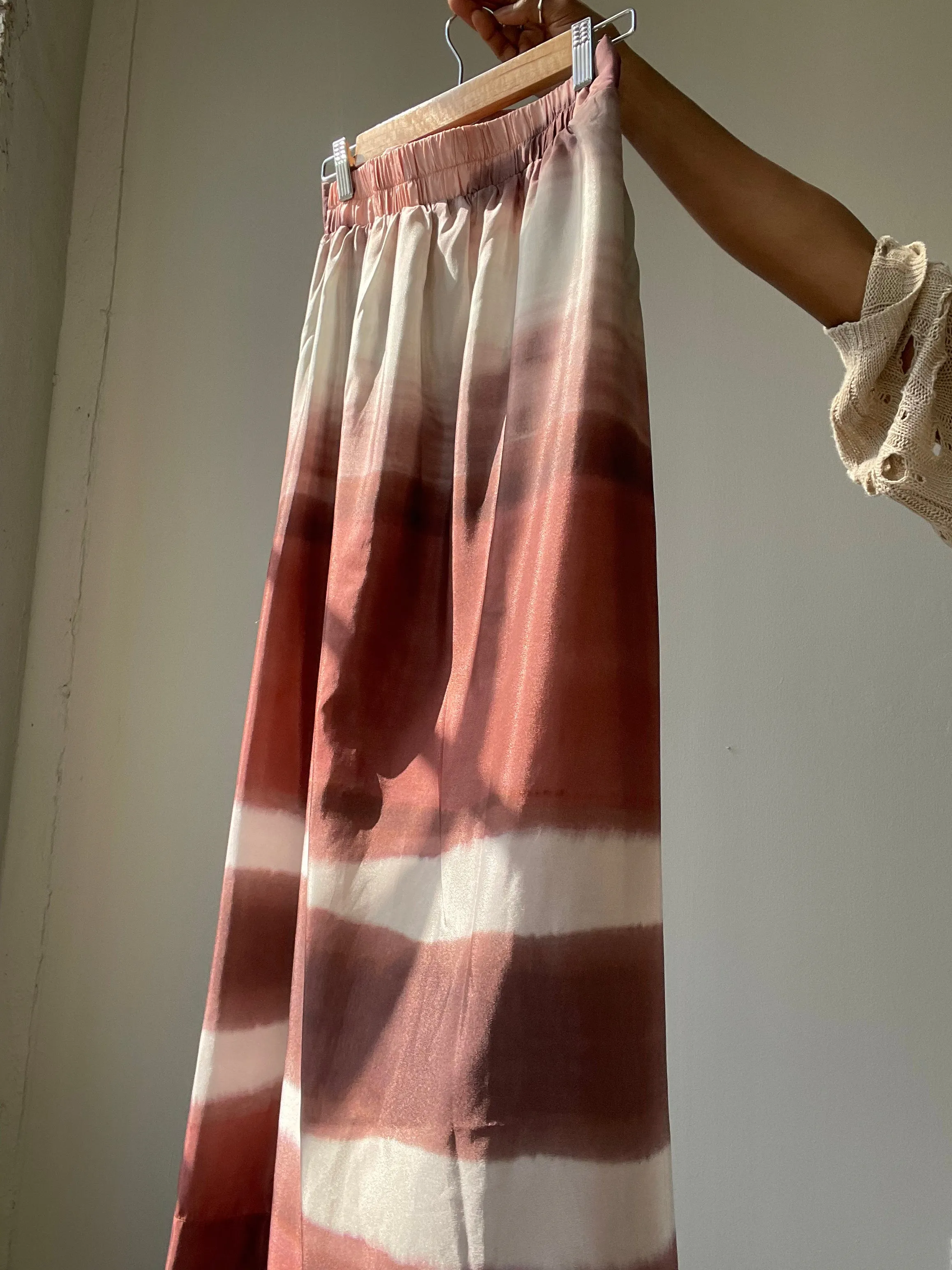 Caprock Front Knot Midi Skirt In Clay