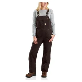 Carhartt Work Women's Bib Overalls Washed Duck Quilt Lined