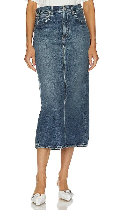 Citizens of Humanity Peri Pencil Skirt in Blue
