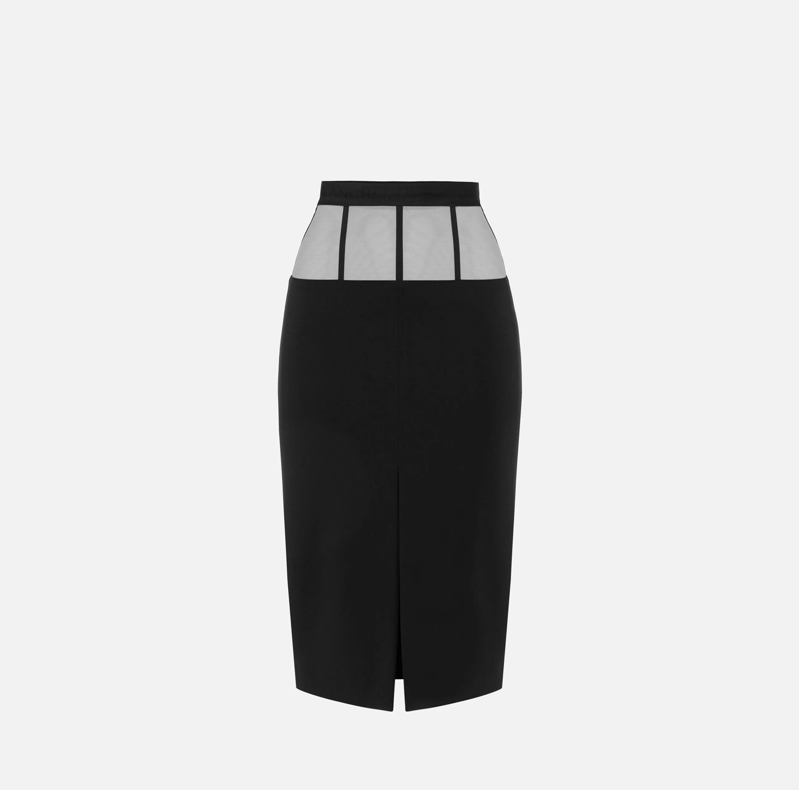 Crêpe skirt with tulle peplum