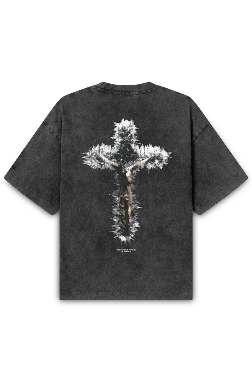 CRUCIFIED BLACK WASHED T-SHIRT