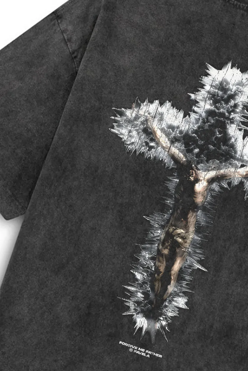 CRUCIFIED BLACK WASHED T-SHIRT