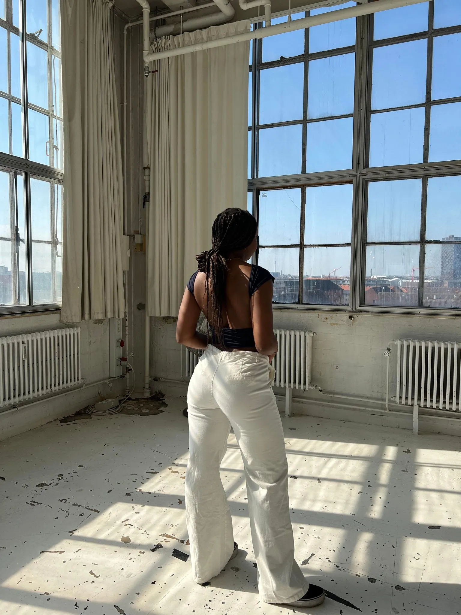 DIDDE CORDUROY PANTS - white