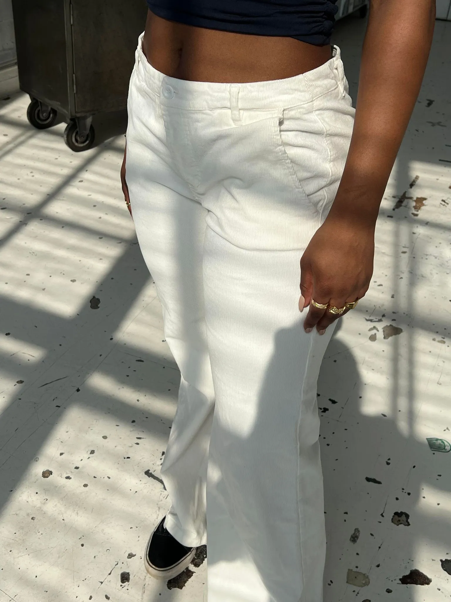 DIDDE CORDUROY PANTS - white
