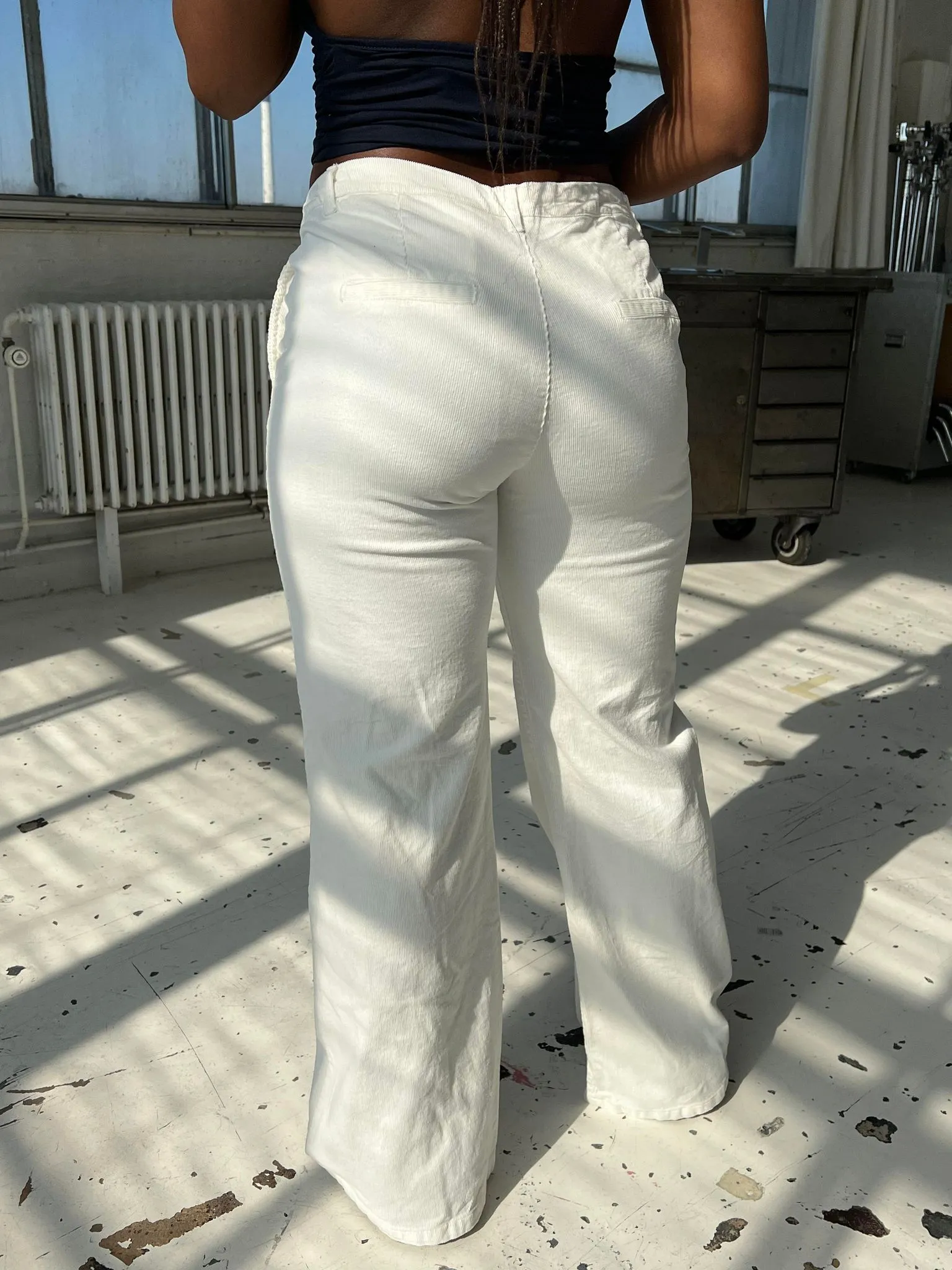 DIDDE CORDUROY PANTS - white