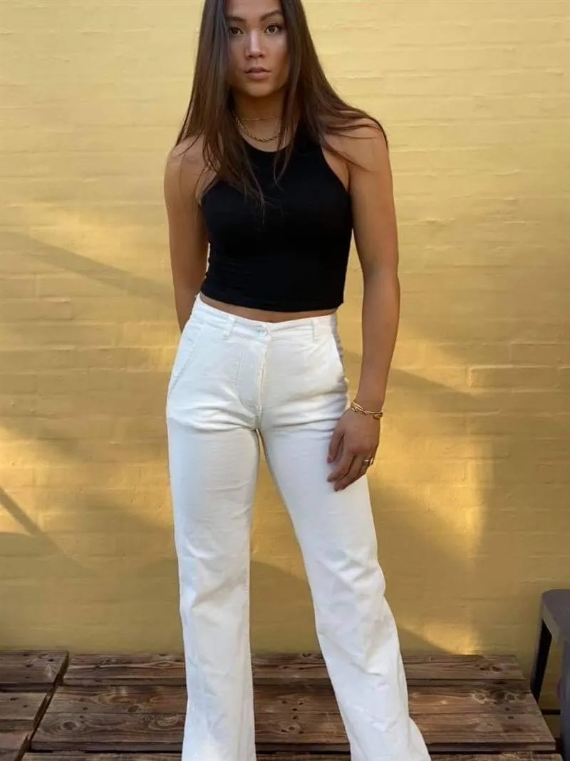 DIDDE CORDUROY PANTS - white