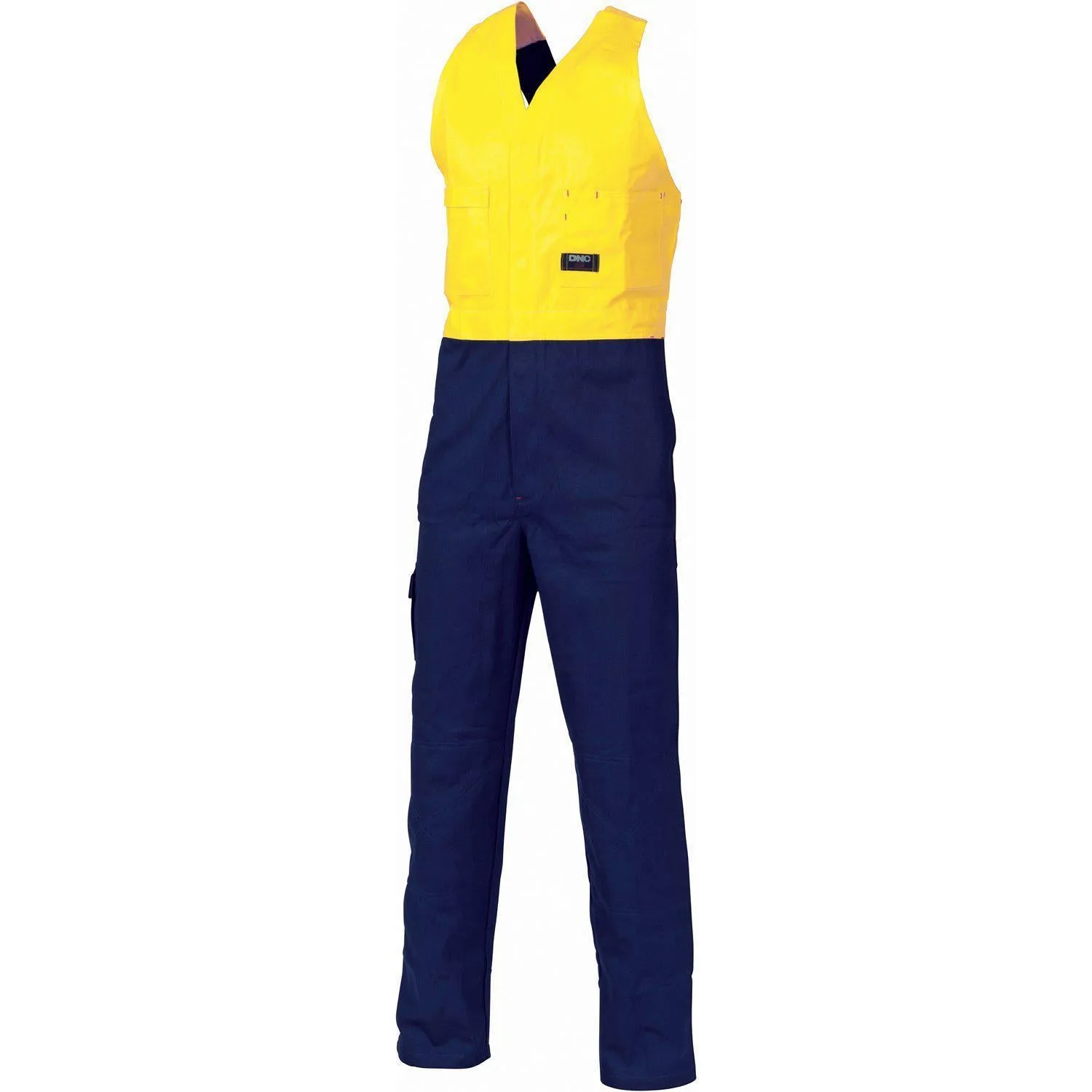 DNC HiVis 2-Tone Cotton Action Back Overalls - 3853