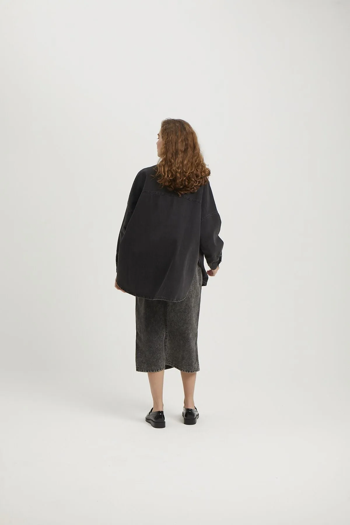 Drew Black Denim Skirt