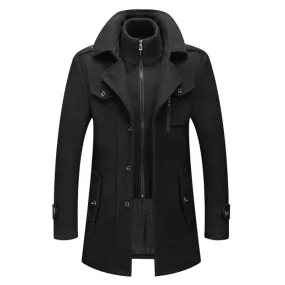 Duke | Double Collar Wool Long Coat