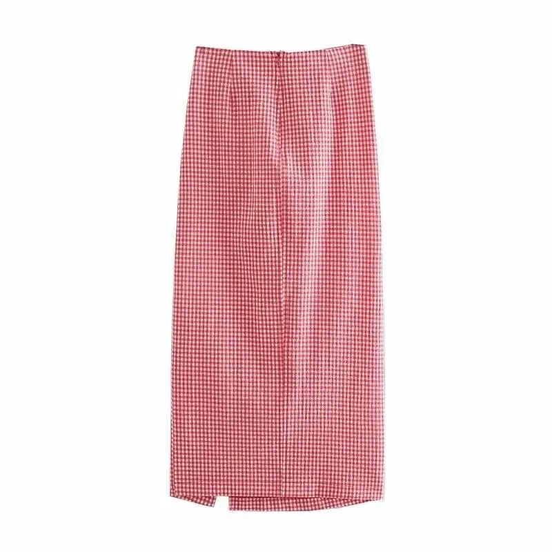 ELEGANT HIGH WAIST SLIT PENCIL MIDI SKIRT
