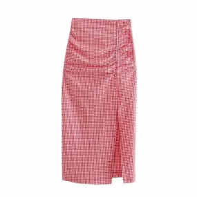 ELEGANT HIGH WAIST SLIT PENCIL MIDI SKIRT