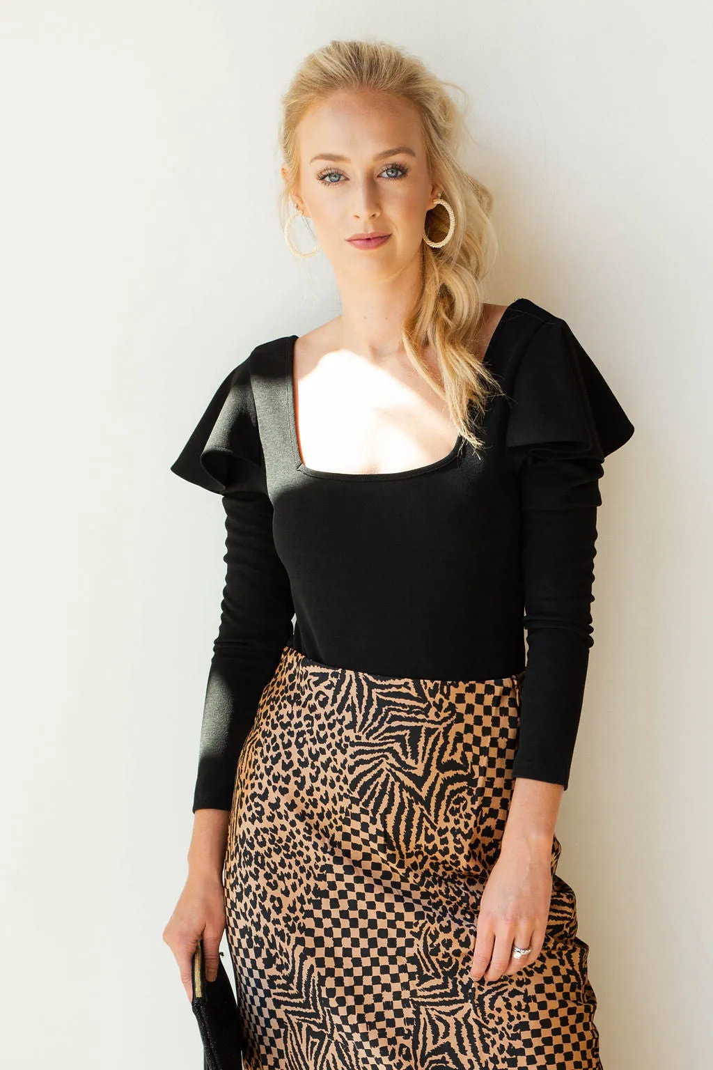 encore midi woven skirt