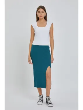 FINAL SALE Peacock Side Slit Pencil Skirt