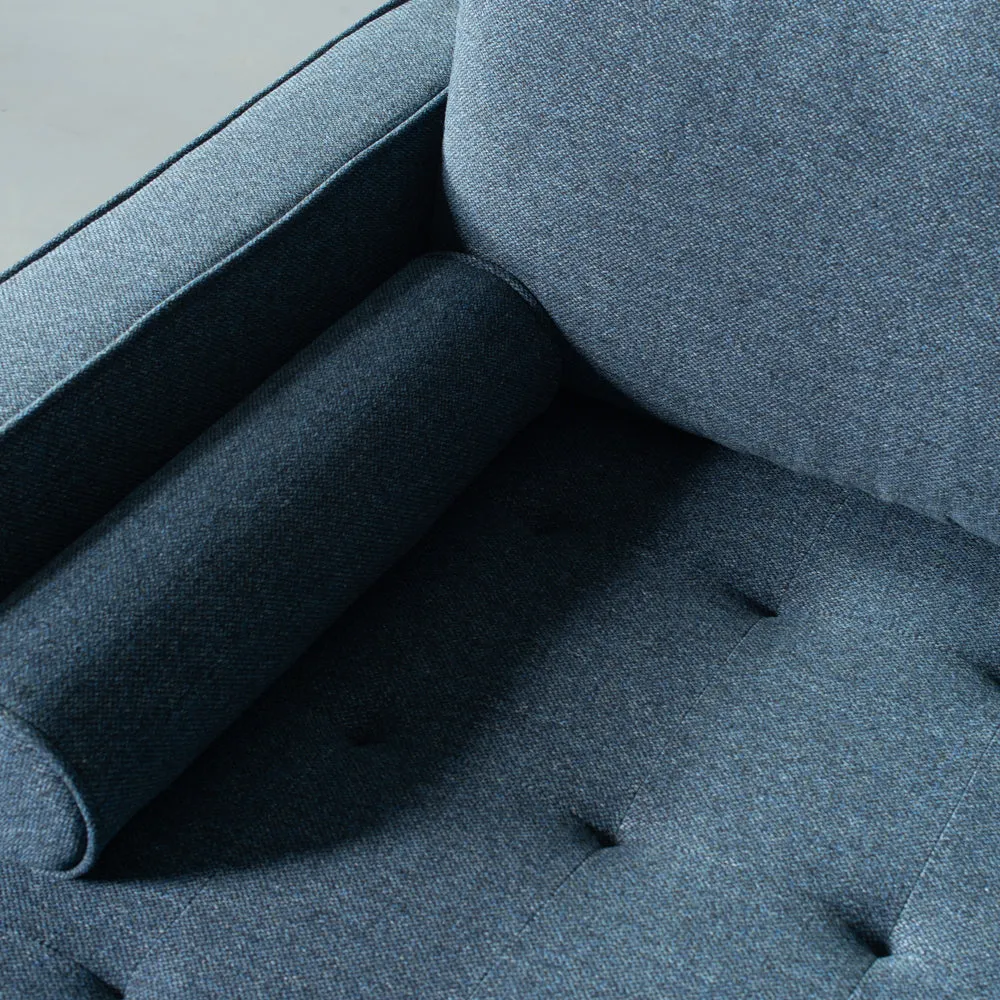 FONDA - Blue Fabric Sectional Sofa - Right