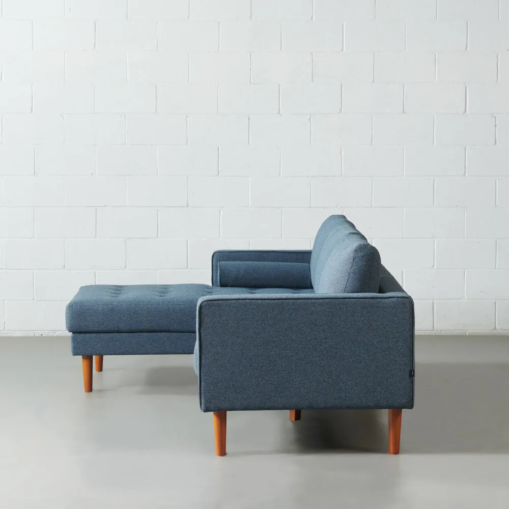FONDA - Blue Fabric Sectional Sofa - Right
