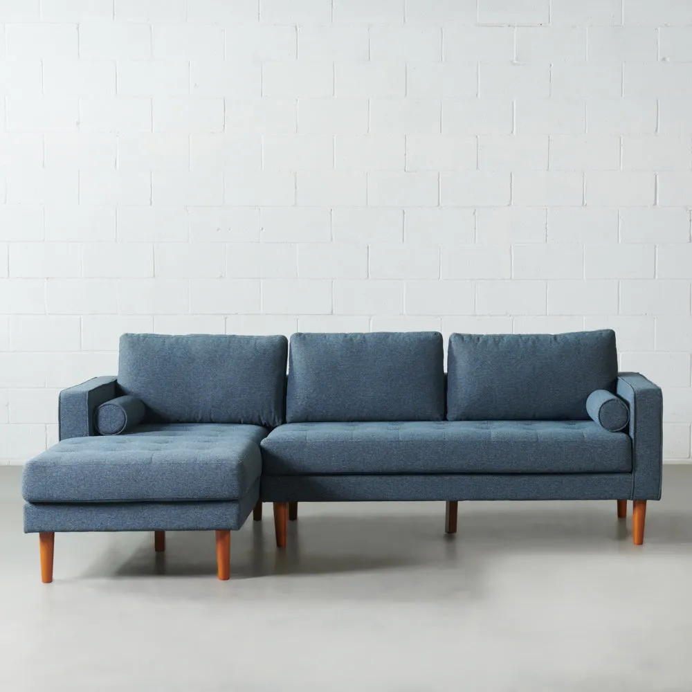 FONDA - Blue Fabric Sectional Sofa - Right