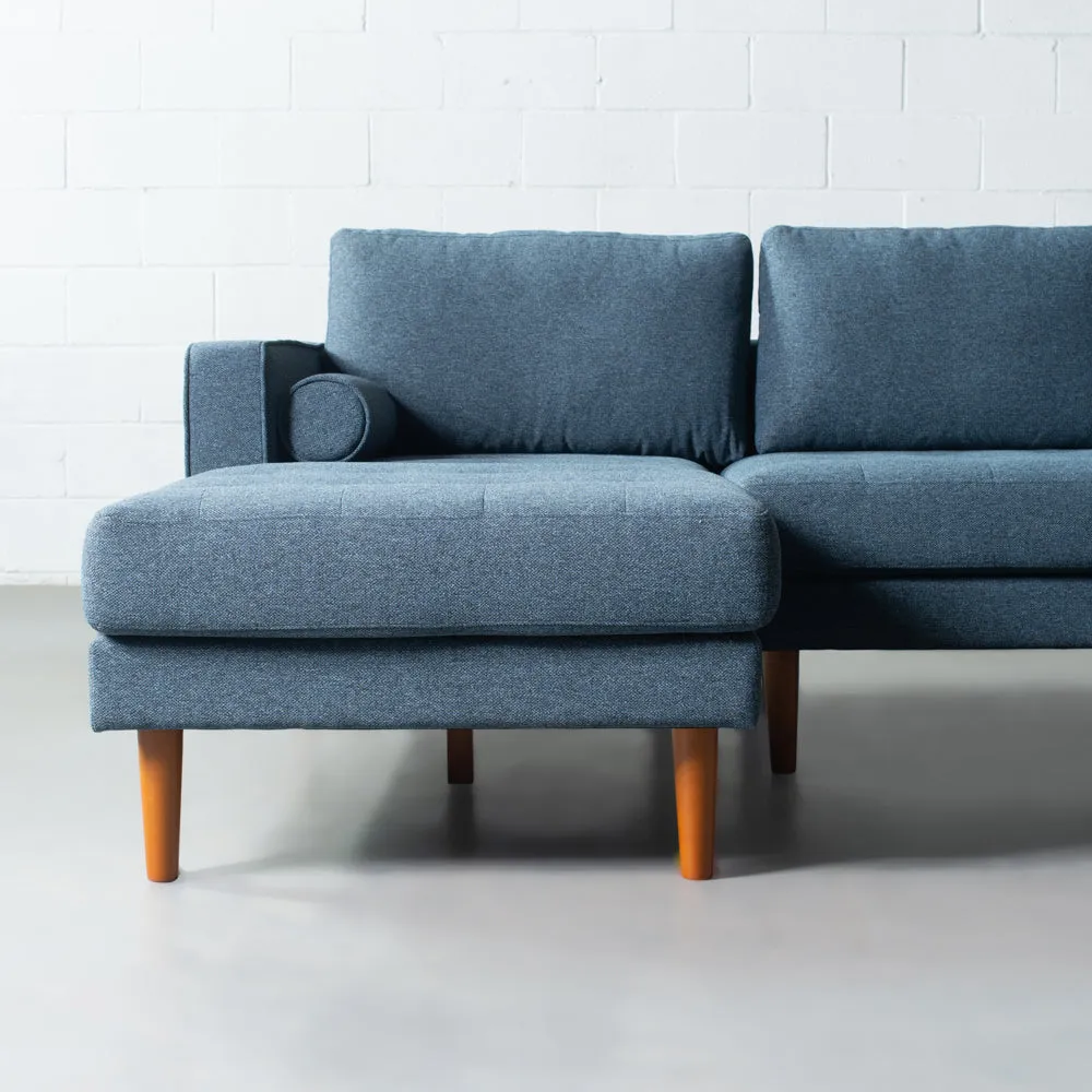 FONDA - Blue Fabric Sectional Sofa - Right