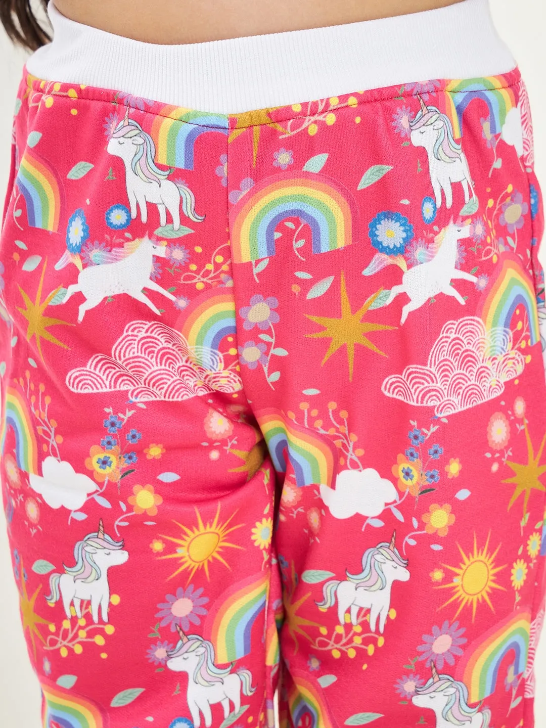 Girls Printed Fleece Sweatshirt With Joggers (ts-unimag)