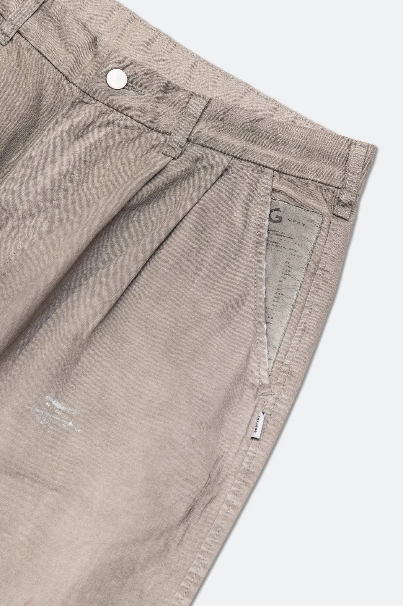 GROCERY PT-012 PAINTED DIRTY WASHED WIDE CHINO/ FOSSIL GREY