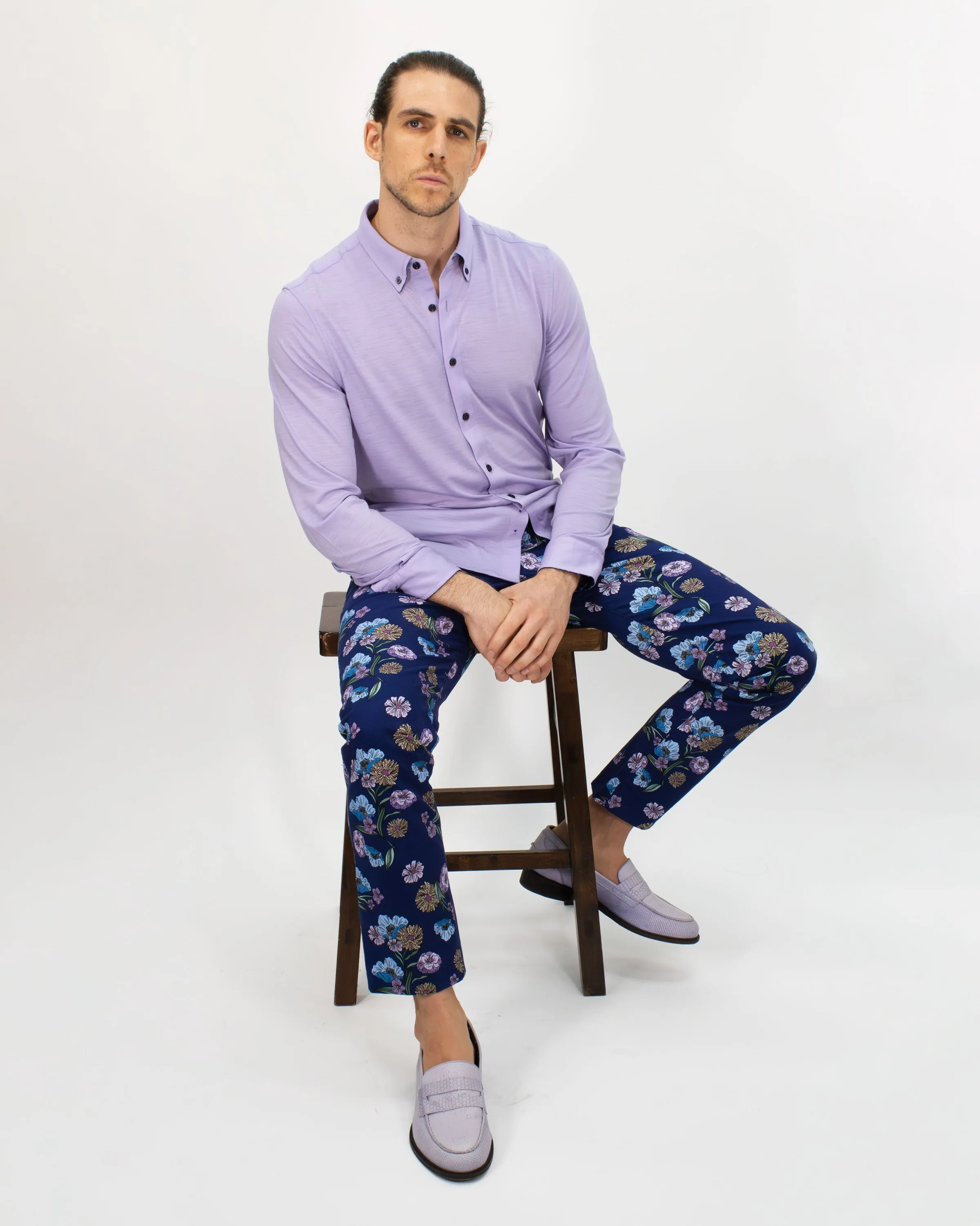 JACK LUX SPACED FLORAL PANT - NAVY