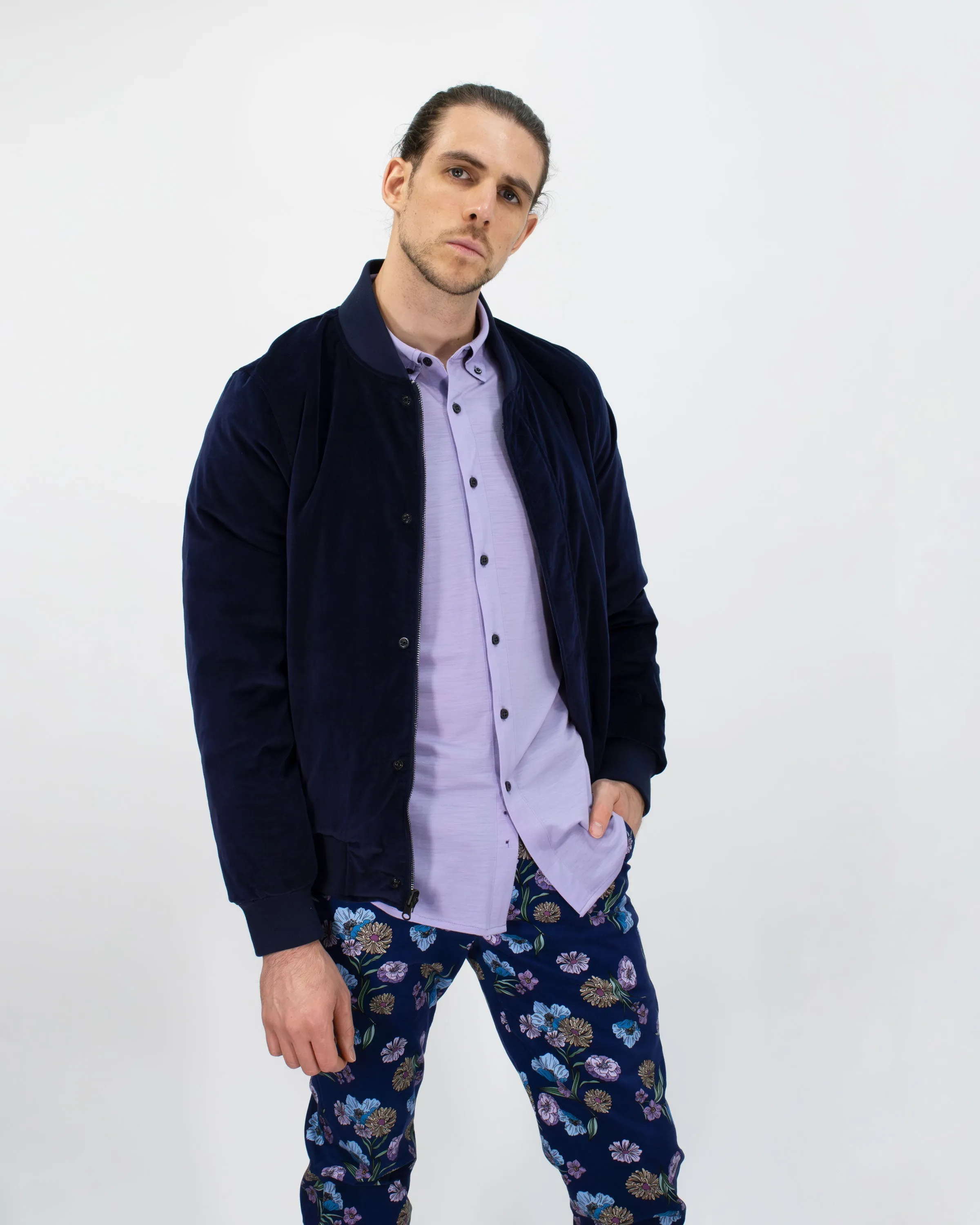 JACK LUX SPACED FLORAL PANT - NAVY