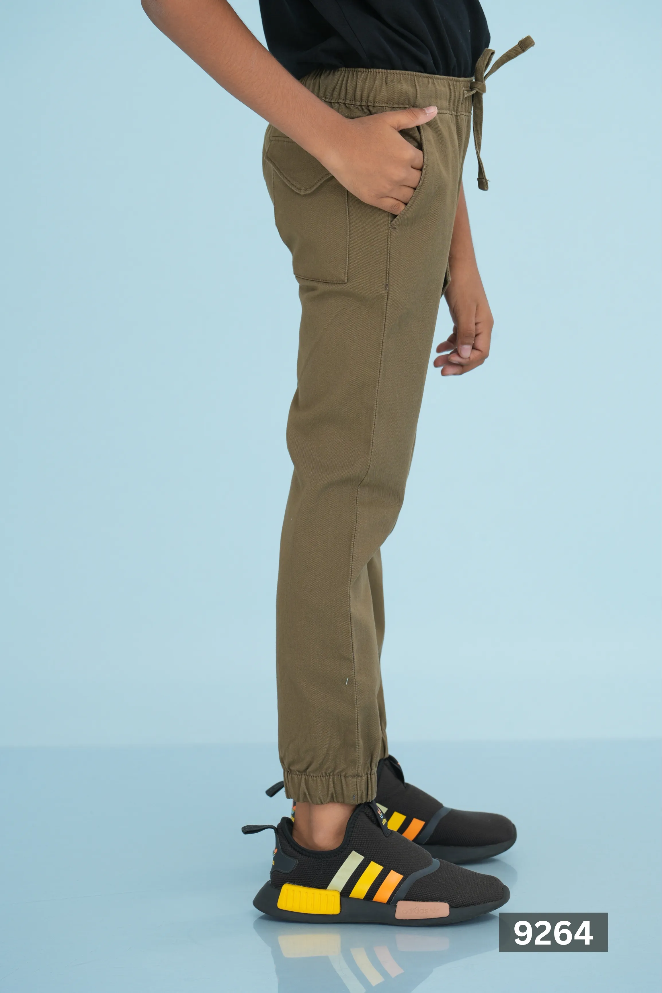 JUNIOR JOGGER PANT TWILL ESSENTIAL - LIGHT BROWN