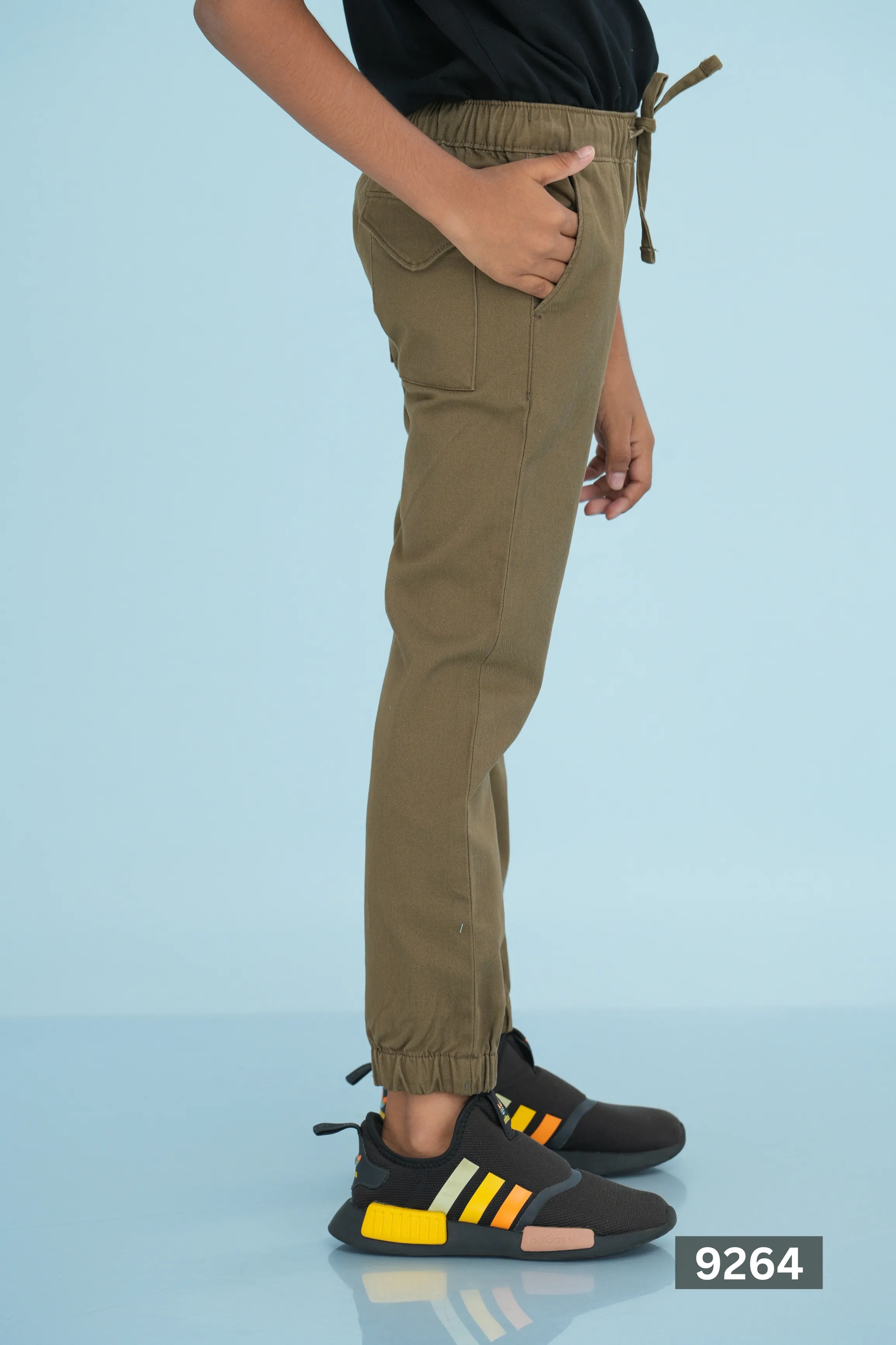 JUNIOR JOGGER PANT TWILL ESSENTIAL - LIGHT BROWN