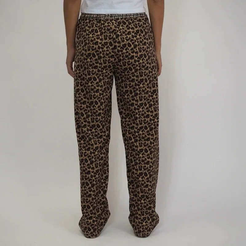 Leopard Print Casual Boxer Pants