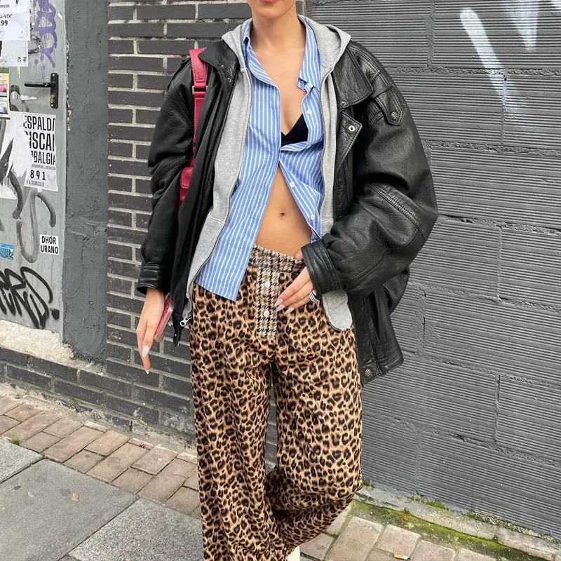 Leopard Print Casual Boxer Pants