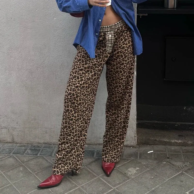 Leopard Print Casual Boxer Pants