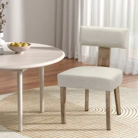Linen Fabric Dining Chairs, Rubber Wood Frame - Set of 2, Artiss