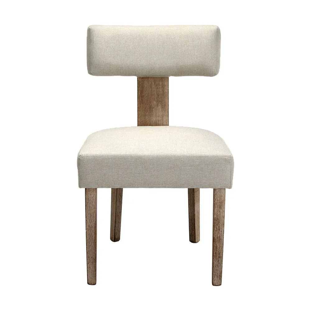 Linen Fabric Dining Chairs, Rubber Wood Frame - Set of 2, Artiss