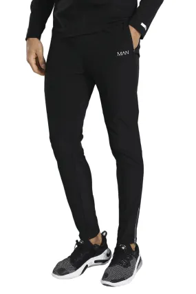 MAN ACTIVE LIGHTWEIGHT PLAIN TRACK PANT - BLACK