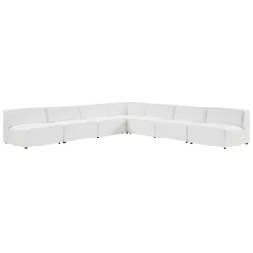 Mingle Vegan Leather 7-Piece Sectional Sofa White EEI-4797-WHI