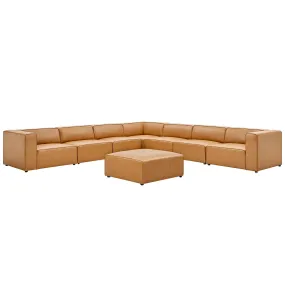 Mingle Vegan Leather 8-Piece Sectional Sofa Set Tan EEI-4799-TAN