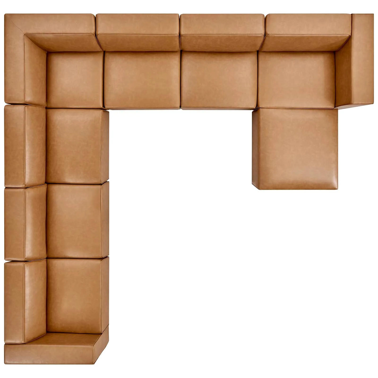 Mingle Vegan Leather 8-Piece Sectional Sofa Set Tan EEI-4799-TAN