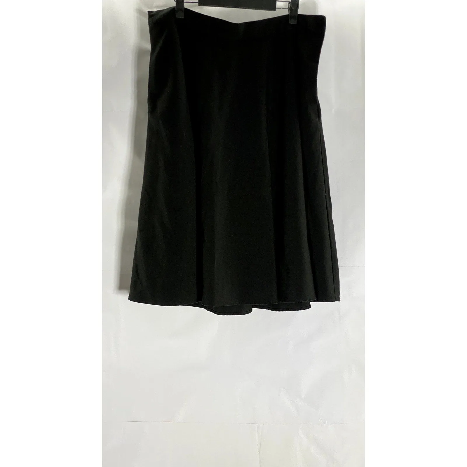 MODCLOTH Women's Black Solid Pull-On A-Line Midi Skirt SZ XL