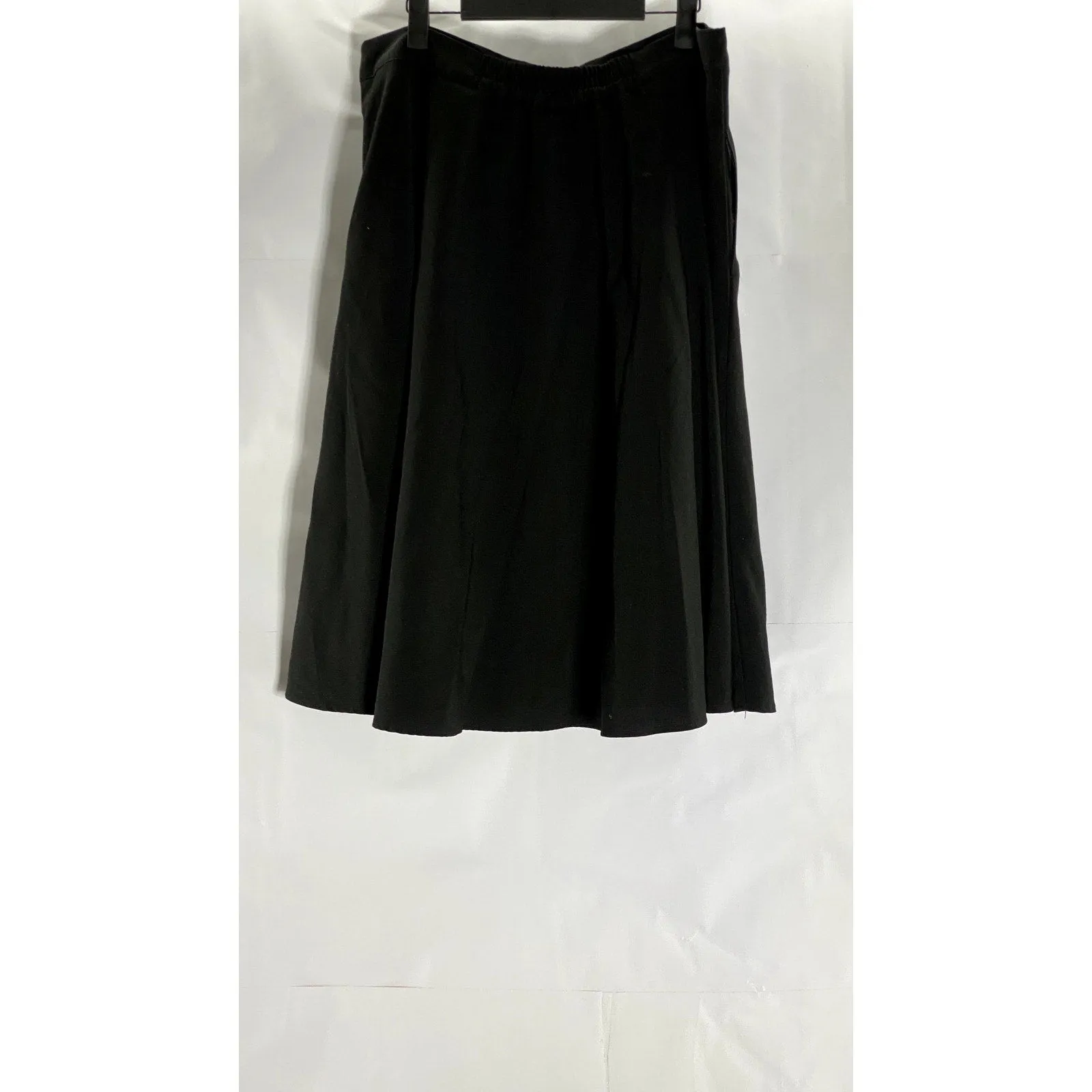 MODCLOTH Women's Black Solid Pull-On A-Line Midi Skirt SZ XL