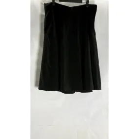 MODCLOTH Women's Black Solid Pull-On A-Line Midi Skirt SZ XL