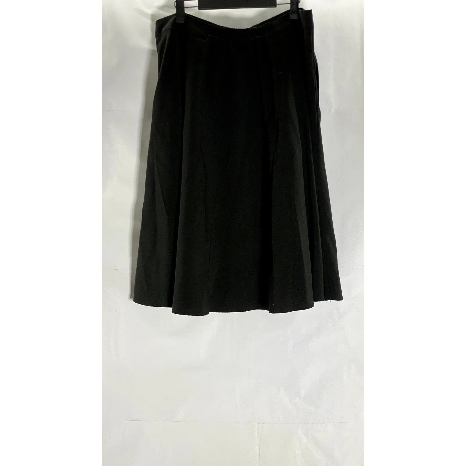 MODCLOTH Women's Black Solid Pull-On A-Line Midi Skirt SZ XL