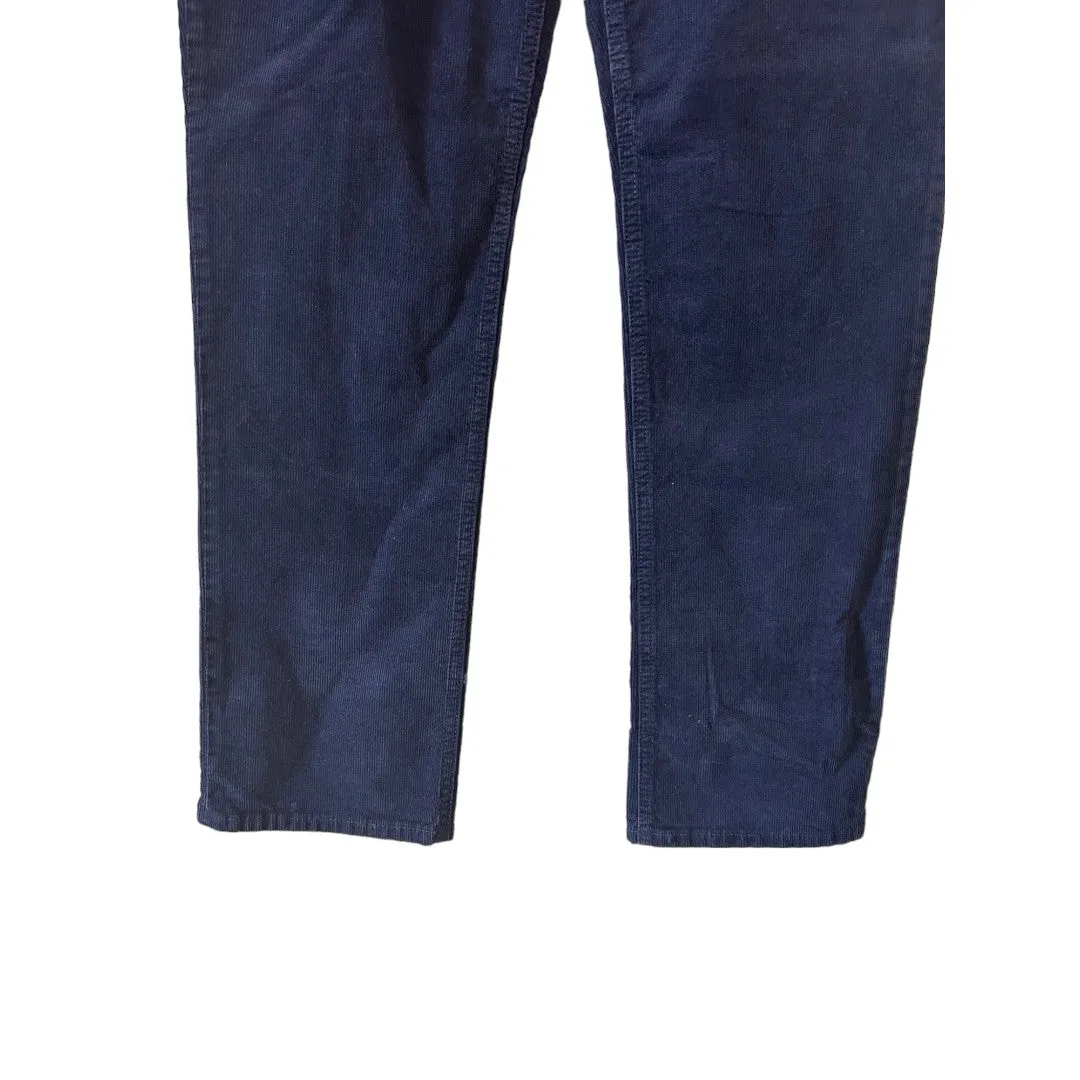 Navy Matchstick Straight Leg Corduroy Pants