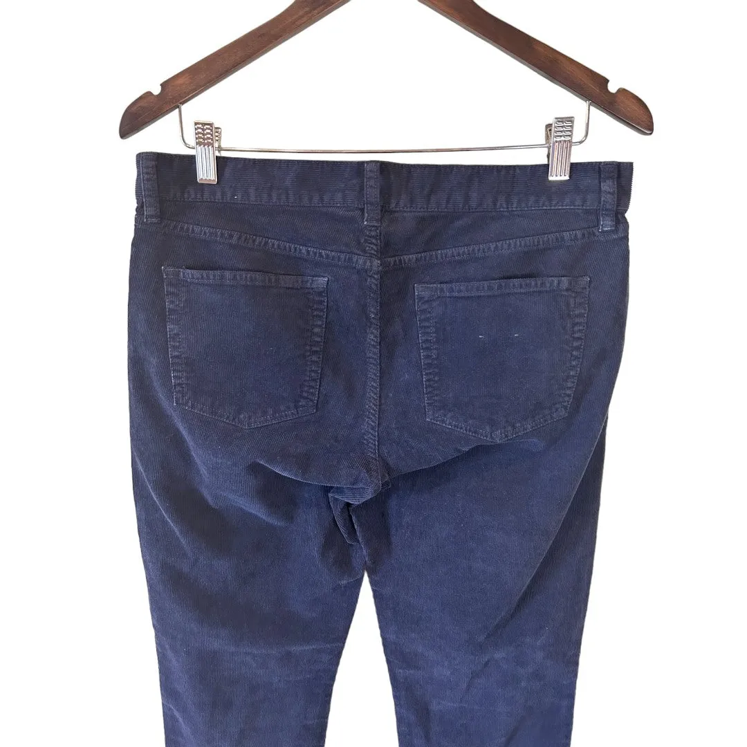 Navy Matchstick Straight Leg Corduroy Pants