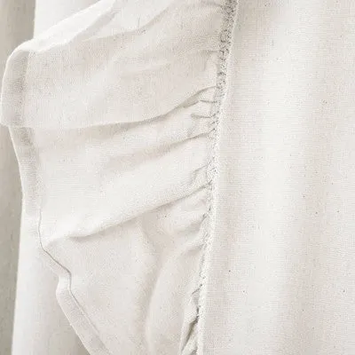 New - 95"x54" Linen Ruffle Window Curtain Panels Off White - Lush Décor