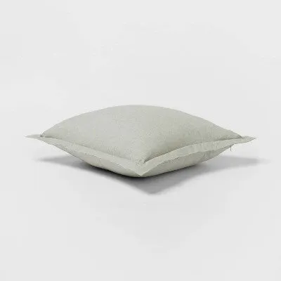 New - Euro Cotton Linen Blend Chambray Decorative Throw Pillow Moss Green - Threshold