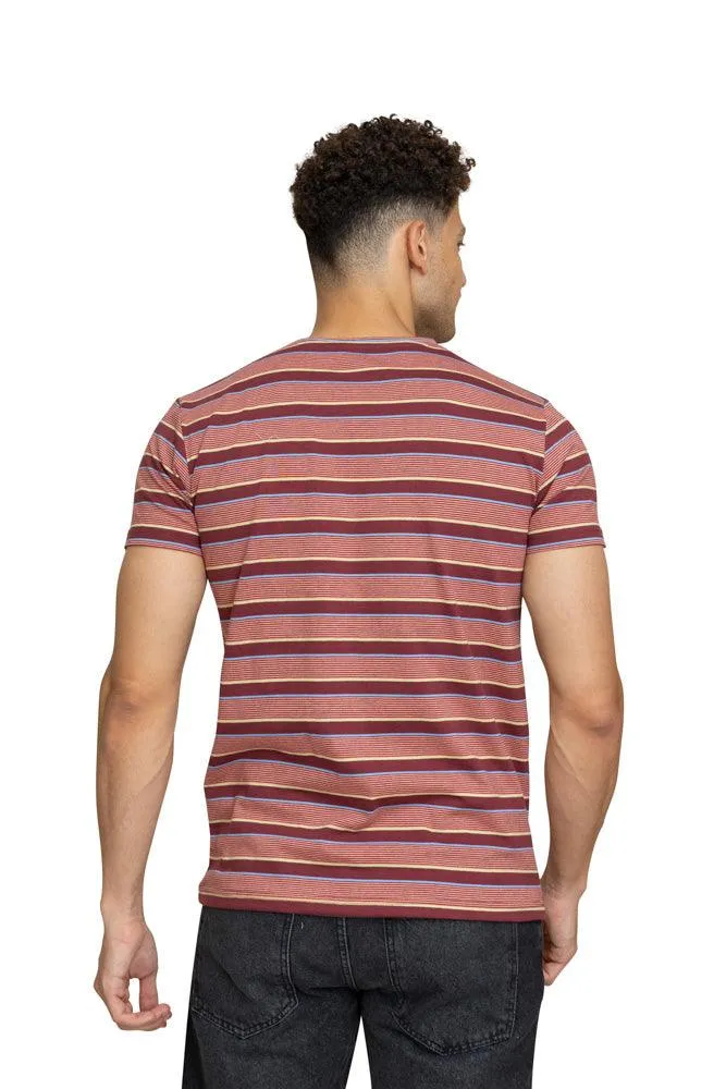 N.Striped Burgundy Striped Round T-shirt