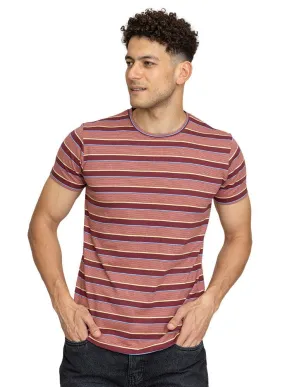 N.Striped Burgundy Striped Round T-shirt