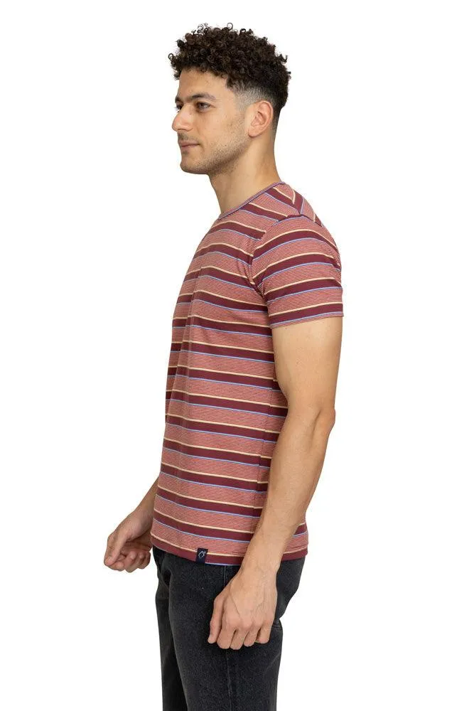 N.Striped Burgundy Striped Round T-shirt