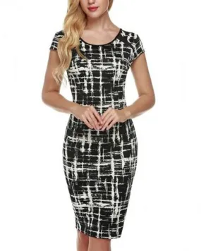 Pattern Print Pencil Skirt Dress