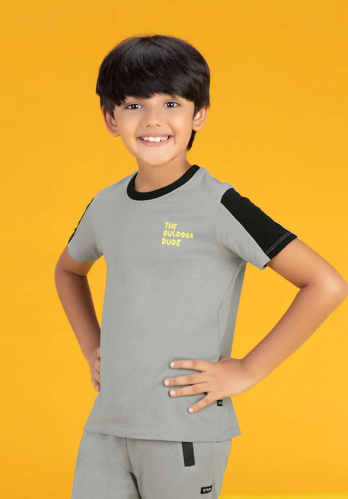 Playmate Boys Co-Ord Set Combed Cotton Grey